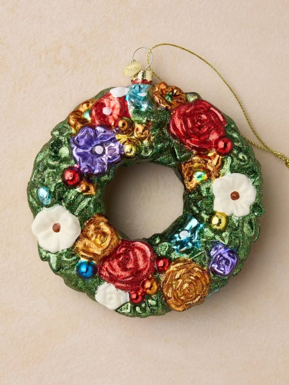 John Derian for Target Beautiful Glass Flowers Wreath Ornament NWT